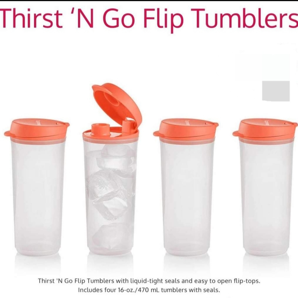 *New Tupperware Thirst N Go Flip Tumblers*